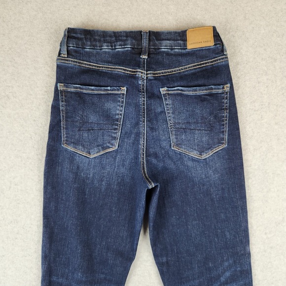American Eagle High Rise Jeans Women's 4 Short Next Level Stretch Dark Wash - Picture 6 of 12